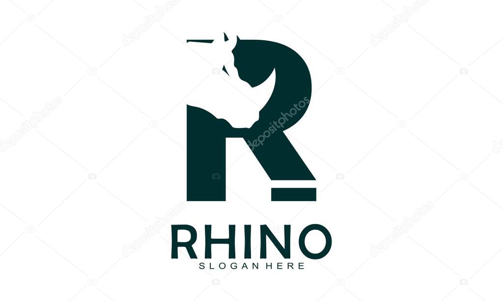 Letter R for rhino vector logo
