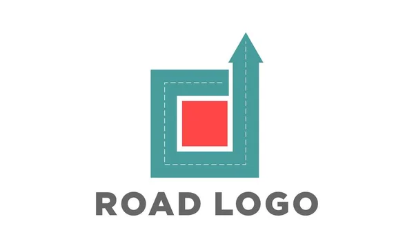 Square Road Symbol Vector Logo — Stock Vector