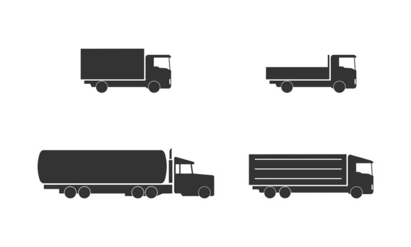 Caminhão Veículo Conjunto Ilustração Vetor Design — Vetor de Stock