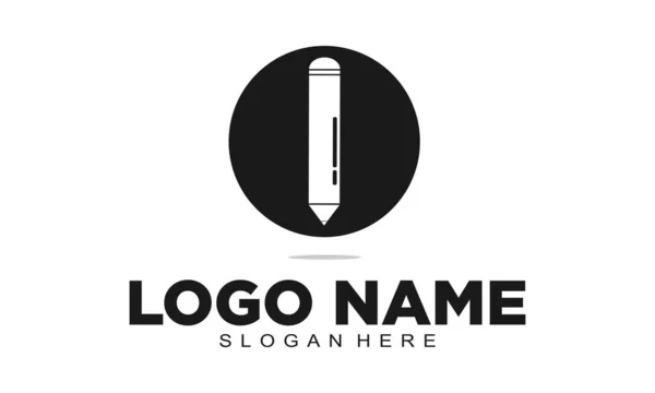 Lápis Logotipo Ícone Ilustração Simples — Vetor de Stock