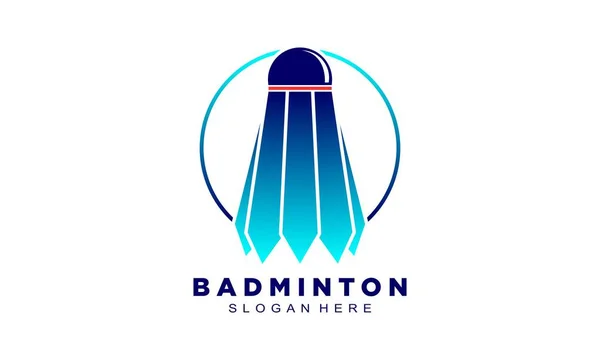 Elegantní Modré Badminton Cock Ilustrační Vektorové Logo — Stockový vektor