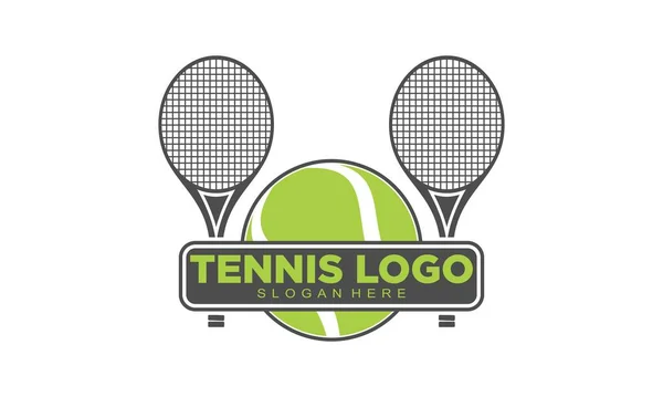 Tenis Deporte Ilustración Vector Logo — Archivo Imágenes Vectoriales