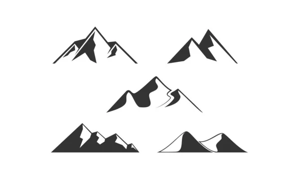 Bergen Heuvels Set Illustratie Grafisch Ontwerp Vector — Stockvector
