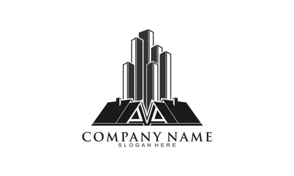 Construção Logotipo Modelo Vetor Ícone Ilustração Design — Vetor de Stock