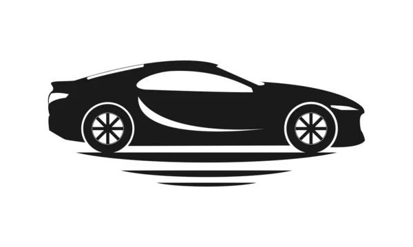 Black Sport Car Automotive Logo Design Icon Vector — Stock Vector