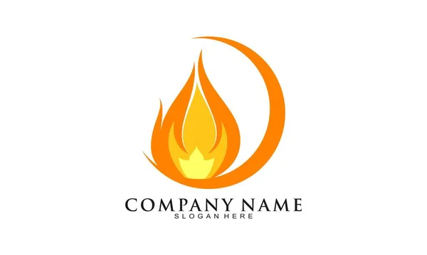 Vektor Desain Logo Gambar Api Panas - Stok Vektor