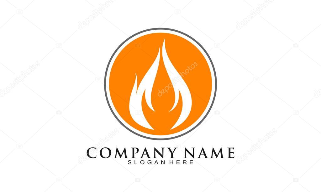 Fire silhouette logo design vector