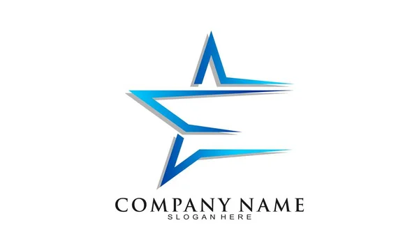 Niebieski Symbol Gwiazdy Wektor Projektu Logo — Wektor stockowy
