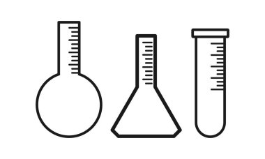 Erlenmeyer matara laboratuvar çizim tasarım vektörü