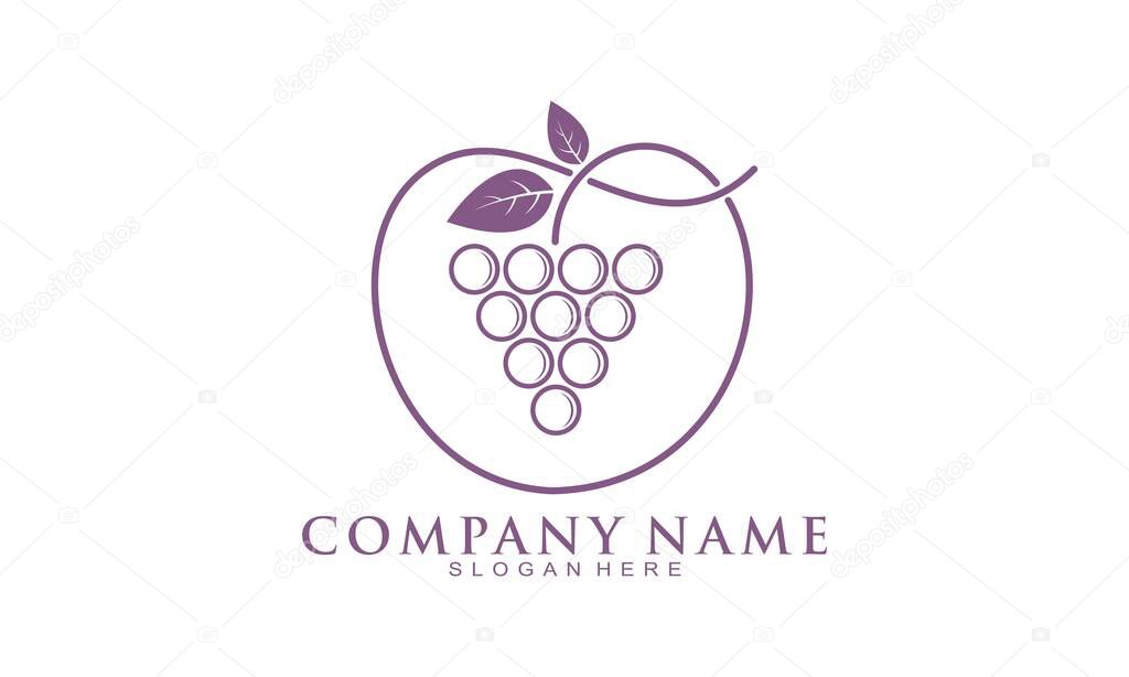 Grape fruit plant symbol logo design vector
