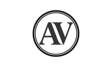Harf AV alfabe logo tasarım ikonu vektörü