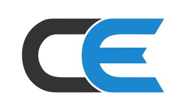 CE harfli alfabe logo tasarım vektörü