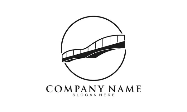 Projeto Logotipo Ponte Arco Ilustração Vetorial Conceito Simples — Vetor de Stock