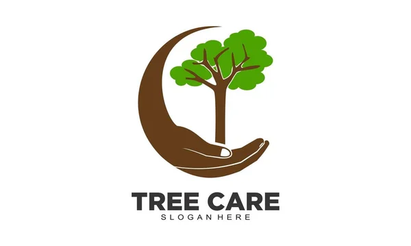 Árvore Cuidados Ilustração Logotipo Design Ícone Vetor Ilustrações De Stock Royalty-Free