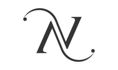 V ve N harfi alfabe sembolü tasarım vektörü