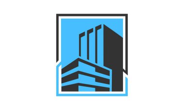 Ofis oluşturma illüstrasyon logo tasarım vektörü
