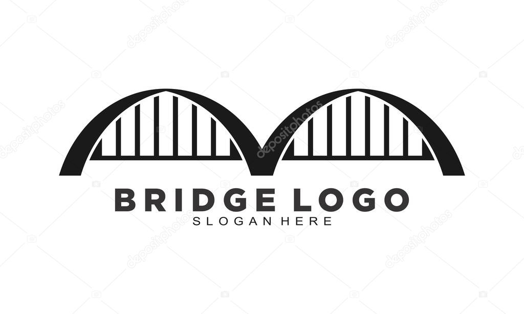 Bridge illustration logo design vector