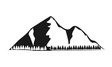 Ladin ağacı çizim vektörlü dağ