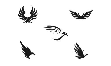 Kuş sembolü logo tasarım vektörü kümesi