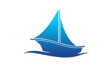 Deniz illüstrasyon tasarım vektöründe yelkenli