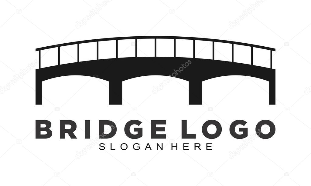 Arch bridge logo design vector