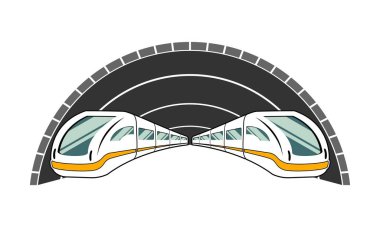 Tünel çiziminde iki tren