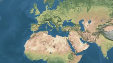 Dünya Harita Animasyonu. Yüksek kalite 4k görüntü