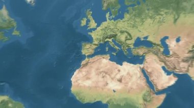 Dünya Harita Animasyonu. Yüksek kalite 4k görüntü