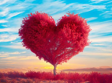 Kalp şeklinde ağaç. Aşk ağacıyla sevgililer günü geçmişi