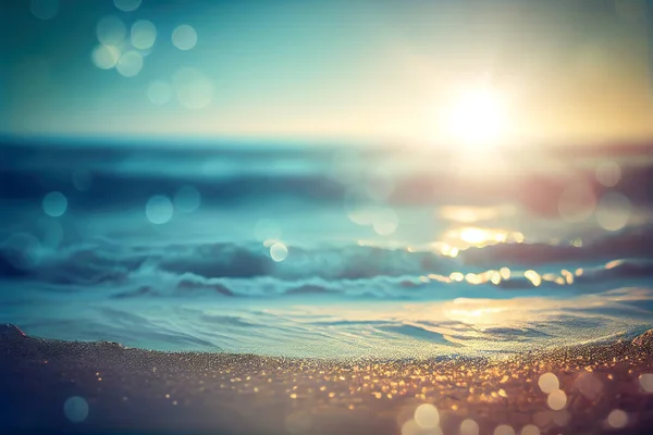 Strand Meer Schöne Landschaft Bei Sonnenaufgang Abstrakter Hintergrund — Stockfoto