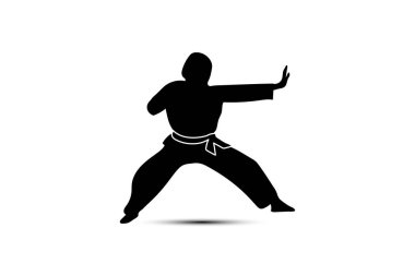Martial arts silhouette logo vector illustration