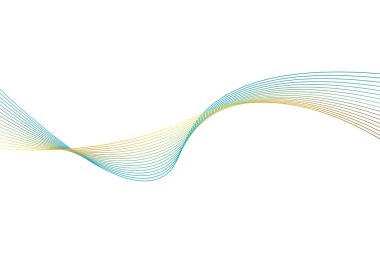 golden and pastel color wave lines isolated on white