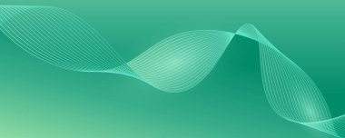 green wave abstract background with glowing wave. Shiny moving lines design elements. Modern purple blue gradient flowing wavy lines.