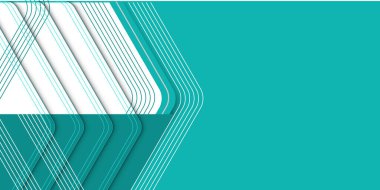 Hexagon Tech Light Abstract turquoise color Memphis Geometric Wide Banner Design Background