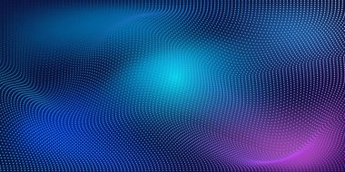 Modern light point Hi-tech digital technology concept. High tech computer illustration with purple and dark blue gradient background