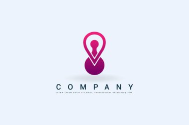 vektör pin premium logosu, yer, harita, konum vektör illüstrasyonu