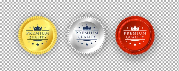 Sello Calidad Premium Oro Icono Vector Plano Etiqueta — Vector de stock