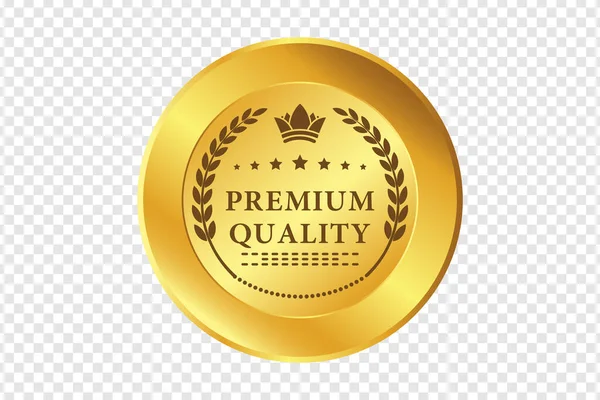 Sello Signo Medalla Oro Calidad Premium Icono Aislado Fondo Ilustración — Vector de stock
