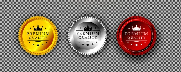 Sello Calidad Premium Oro Icono Vector Plano Etiqueta — Vector de stock