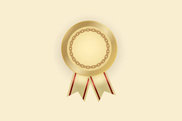 Χρυσά Ασημένια Και Χάλκινα Μετάλλια Παράσημο Πρωταθλητή Και Νικητή Κόκκινη — Διανυσματικό Αρχείο