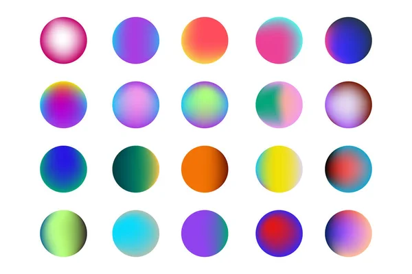 Коллекция Цветовых Градаций Различными Цветовыми Узорами Круглой Формы — стоковый вектор