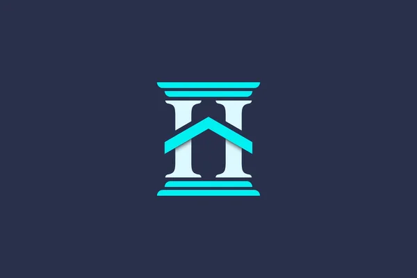 Bokstav Logotyp Med Hus Form — Stock vektor