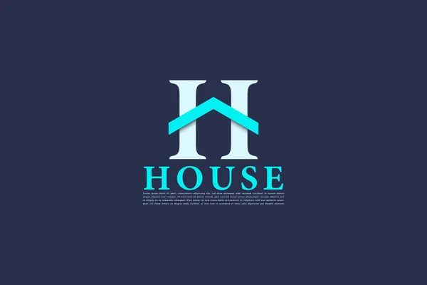 H带有房屋形状的字母标识 — 图库矢量图片