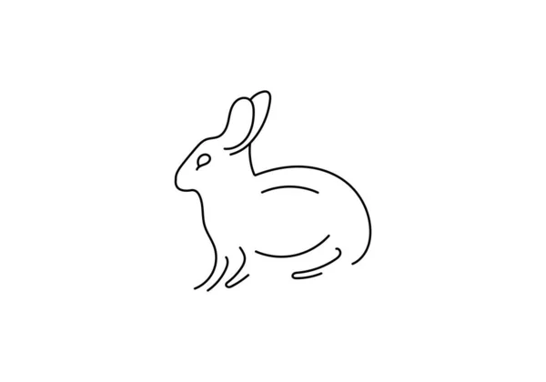 Logotipo Del Conejo Vectorial Sobre Fondo Blanco — Vector de stock