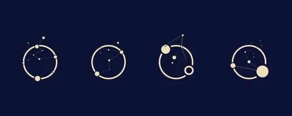 Logo Doré Sur Lequel Une Image Abstraite Constellation Ursa Major — Image vectorielle
