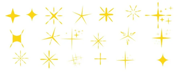 Желтый Золотой Оранжевый Блестящий Векторный Символ Оригинальный Набор Векторных Звезд Стоковый вектор
