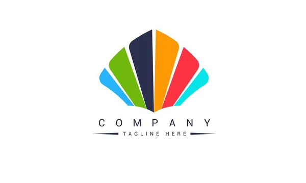 Nowoczesny Prosty Projekt Logo Pełny Kształt Koloru — Wektor stockowy
