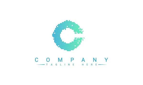 Pixel Letter Logo Design Template — Stock Vector