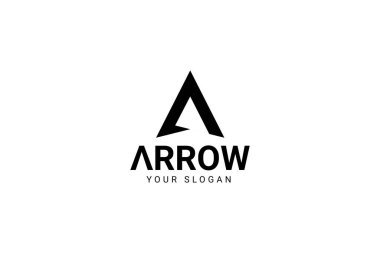 Okçu Okçuluğu için Oklu İlk Mektup A Oku Açık Hava Giysi Avcısı logosu tasarımı
