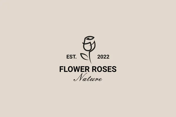 古色古香的玫瑰花标志设计模板 — 图库矢量图片